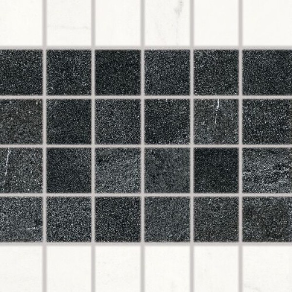 Vein Black-White Mosaic Gls 5x5/30x30 WDM05133 Rako
