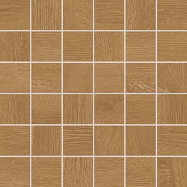 Plank Heavy Mosaic 5x5 298x298 Brown DDM05895 Rako