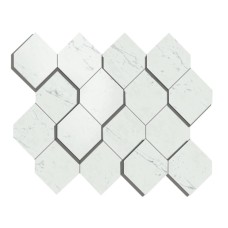 Marvel Stone Carrara Pure Mosaico Esagono 3D Lappato 282x353 AS4A Marvel Stone Carrara Pure Mosaico Esagono 3D Lappato 282x353 AS4A