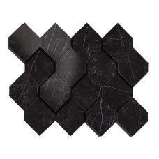 Marvel Stone Nero Marquina Mosaico Esagono 3D Lappato 282x353 AS4B Marvel Stone Nero Marquina Mosaico Esagono 3D Lappato 282x353 AS4B