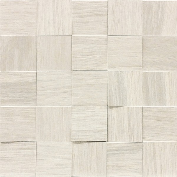 Wooden Tile Wooden White Mosaico Sfal 6X6 3D Incl Nat/Ret 300x300 742055 Florim