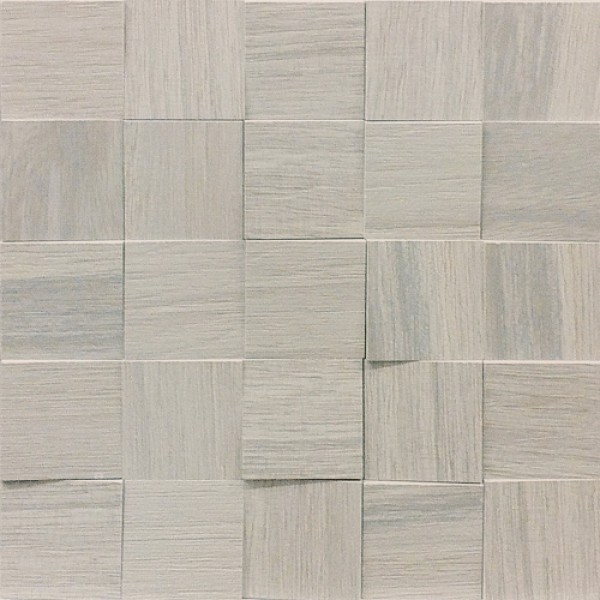 Wooden Tile Wooden Gray Mosaico Sfal 6x6 3D Incl Nat/Ret 300x300 742056 Florim