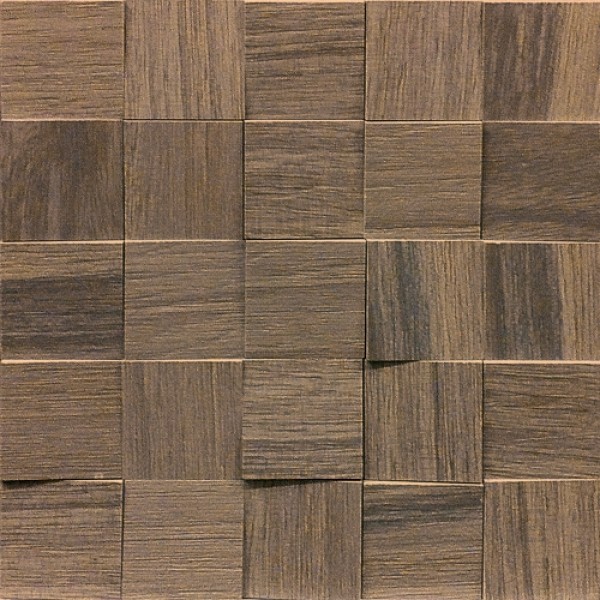 Wooden Tile Wooden Walnut Mosaico Sfal 6x6 3D Incl Nat/Ret 300x300 742058 Florim