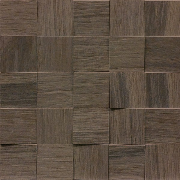 Wooden Tile Wooden Brown Mosaico Sfal 6x6 3D Incl Nat/Ret 300x300 742059 Florim