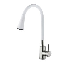 Змішувач для кухні Aria 015F31 з гнучким виливом (k35) LDARI015F31WNK36981 White / Nickel Змішувач для кухні Aria 015F31 з гнучким виливом (k35) LDARI015F31WNK36981 White / Nickel