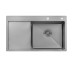 Мийка для кухні з крилом інтегрована права Lidz Handmade H7849R (LDH7849BRUR45591) Brushed Steel 3,0/1,0 мм