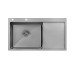 Мийка для кухні з крилом інтегрована ліва Lidz Handmade H7849L (LDH7849BRUL45592) Brushed Steel 3,0/1,0 мм