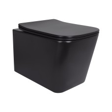 Унитаз подвесной Tern New Ultra Quiet с сиденьем с сиденьем Soft-Close MATT BLACK QT17332303ASMB Унитаз подвесной Tern New Ultra Quiet с сиденьем с сиденьем Soft-Close MATT BLACK QT17332303ASMB