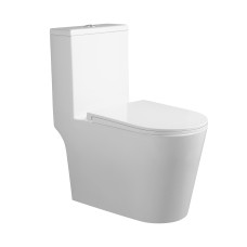 Унитаз-моноблок напольный Kolibri Ultra Quiet безободковый с сиденьем Soft-close WHITE QT10226380W
