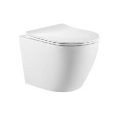 Унитаз подвесной Robin Ultra Quiet безободковый с сиденьем Soft-close 520x365x365 мм WHITE