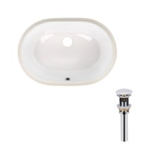 Комплект Stork: Раковина врезная овальная 560x395x195 мм White + Донный клапан PU02O Комплект Stork: Раковина врезная овальная 560x395x195 мм White + Донный клапан PU02O