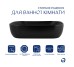 Комплект Qtap Robin: Раковина накладна прамокутна 600x390x150 мм Matt Black + Донний клапан PU03