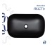Комплект Qtap Robin: Раковина накладна прамокутна 600x390x150 мм Matt Black + Донний клапан PU03