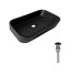 Комплект Qtap Scorpio: Раковина накладная прямоугольная 550х390х120 мм Matt Black + Донный клапан PU03