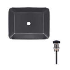 Комплект Tern: Раковина накладная прямоугольная 475х370х140 мм Matt Black + Донный клапан PU03 Комплект Tern: Раковина накладная прямоугольная 475х370х140 мм Matt Black + Донный клапан PU03