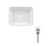 Комплект Qtap Tern: Раковина накладная прямоугольная 475х370х140 мм White + Донный клапан PU02
