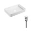 Комплект Qtap Tern: Раковина накладна прамокутна 600x405x110 мм WHITE + Донний клапан PU02