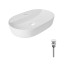 Комплект Qtap Scorpio: Раковина накладна овальна 600х400х120 мм White + Донний клапан PU02