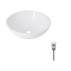 Комплект Owl: Раковина накладна кругла 400х400х155 мм White + Донний клапан PU02 Комплект Owl: Раковина накладна кругла 400х400х155 мм White + Донний клапан PU02