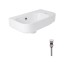 Комплект Qtap Tern: Раковина подвесная прямоугольная правая 450х250х158 мм White + Донный клапан PU02O
