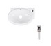 Комплект Qtap Leo: Раковина подвесная овальная правая 430x290x140 мм White + Донный клапан PU02O
