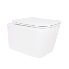 Унитаз подвесной Crow Rimless 485х340х330 мм, White, с сиденьем Slim Duroplast/ Soft-close/ Quick Release QT05335171RW Унитаз подвесной Crow Rimless 485х340х330 мм, White, с сиденьем Slim Duroplast/ Soft-close/ Quick Release QT05335171RW