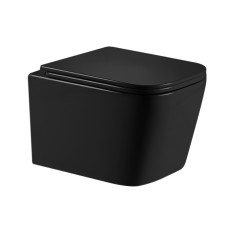 Унітаз підвісний Crow Ultra Quiet 485×340×290 мм, Matt Black, з сидінням Slim Duroplast/ Soft-close/ Quick Release QT05335171MB Qtap сантехніка — сторінка 17