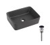Раковина накладна Qtap Tern 480x370x135 мм, Anthracite, прямокутна, з донним клапаном QT17116069AN