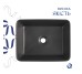 Раковина накладна Qtap Tern 480x370x135 мм, Anthracite, прямокутна, з донним клапаном QT17116069AN