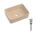 Раковина накладна Qtap Tern 480x370x135 мм, Beige, прямокутна, з донним клапаном QT17116069SB