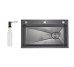 Lidz Handmade H7545B Мийка для кухні інтегрована Decor Black PVD Honeycomb 3,0/1,0 мм LDH7545BDECPVD48373