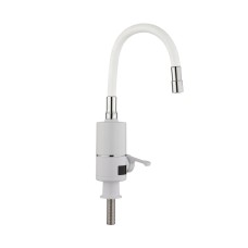 Проточний кран-водонагрівач з гнучким виливом для кухні  Warm 065  LDWAR065WHI49097 White/White