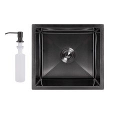 Мийка для кухні інтегрована під стільницю Handmade H4843B Brushed Black PVD 3,0/1,0 мм LDH4843BRUBLM49440 Мийки з нержавіючої сталі — сторінка 5