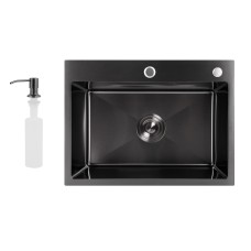 Мийка для кухні інтегрована Handmade H5843B Brushed Black PVD 3,0/1,0 мм LDH5843BRUBLM49443 Мийки з нержавіючої сталі — сторінка 4
