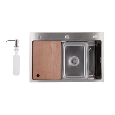 Мийка для кухні інтегрована Handmade H6845 Brushed Steel 3,0/1,0 мм LDH6845BRU49455 Мийки з нержавіючої сталі — сторінка 5