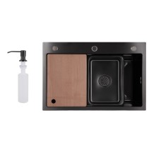 Мийка для кухні інтегрована Handmade H6845B Brushed Black PVD 3,0/1,0 мм LDH6845BRUBLM49456 Мийки з нержавіючої сталі — сторінка 6