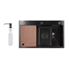 Мийка для кухні інтегрована Handmade H7545B Brushed Black PVD 3,0/1,0 мм LDH7545BRUBLM49458 Мийки з нержавіючої сталі — сторінка 6