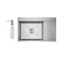 Мойка для кухни интегрированная Lidz Handmade Max 500 H7849R Brushed Steel, 3,0/1,0 мм, крыло справа, увеличенная чаша LDH7849RBRU49464