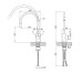 Змішувач для кухні Lidz Aria 015F3 (k35) з гнучким виливом LDARI015F3BGRP49564 Graphite/Black