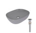 Раковина накладна Qtap Aquarius 470x380x120 мм, Stone grey, прямокутна, з донним клапаном QTAQA188SG49780