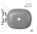 Раковина накладна Qtap Aquarius 470x380x120 мм, Stone grey, прямокутна, з донним клапаном QTAQA188SG49780