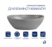 Раковина накладна Qtap Dove 415x340x140 мм, Stone grey, овальна, з донним клапаном QTDOV188SG49783