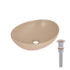 Раковина накладна Dove 415x340x140 мм, Beige, овальна, з донним клапаном QTDOV188SB49784 Раковина накладна Dove 415x340x140 мм, Beige, овальна, з донним клапаном QTDOV188SB49784