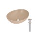 Раковина накладна Qtap Dove 415x340x140 мм, Beige, овальна, з донним клапаном QTDOV188SB49784