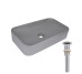 Раковина накладна Qtap Tern 610x350x135 мм, Stone grey, прямокутна, з донним клапаном QTTER188SG49789