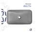 Раковина накладна Qtap Tern 610x350x135 мм, Stone grey, прямокутна, з донним клапаном QTTER188SG49789