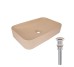 Раковина накладна Qtap Tern 610x350x135 мм, Beige, прямокутна, з донним клапаном QTTER188SB49790