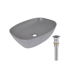 Раковина накладна Cardinal 500х380х140 мм, Stone grey, прямокутна, з донним клапаном QTCAR188SG49824 Раковина накладна Cardinal 500х380х140 мм, Stone grey, прямокутна, з донним клапаном QTCAR188SG49824