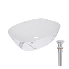 Раковина накладна Cardinal 500х380х140 мм, Marble, прямокутна, з донним клапаном QTCAR188MR49826 Раковина накладна Cardinal 500х380х140 мм, Marble, прямокутна, з донним клапаном QTCAR188MR49826
