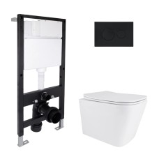 Готовое решение для ванной комнаты: подвесной унитаз Tern Ultra Quiet 490x365x325 + комплект инсталляции Standard (круглая кнопка Black) Инсталляции для унитаза — страница 21